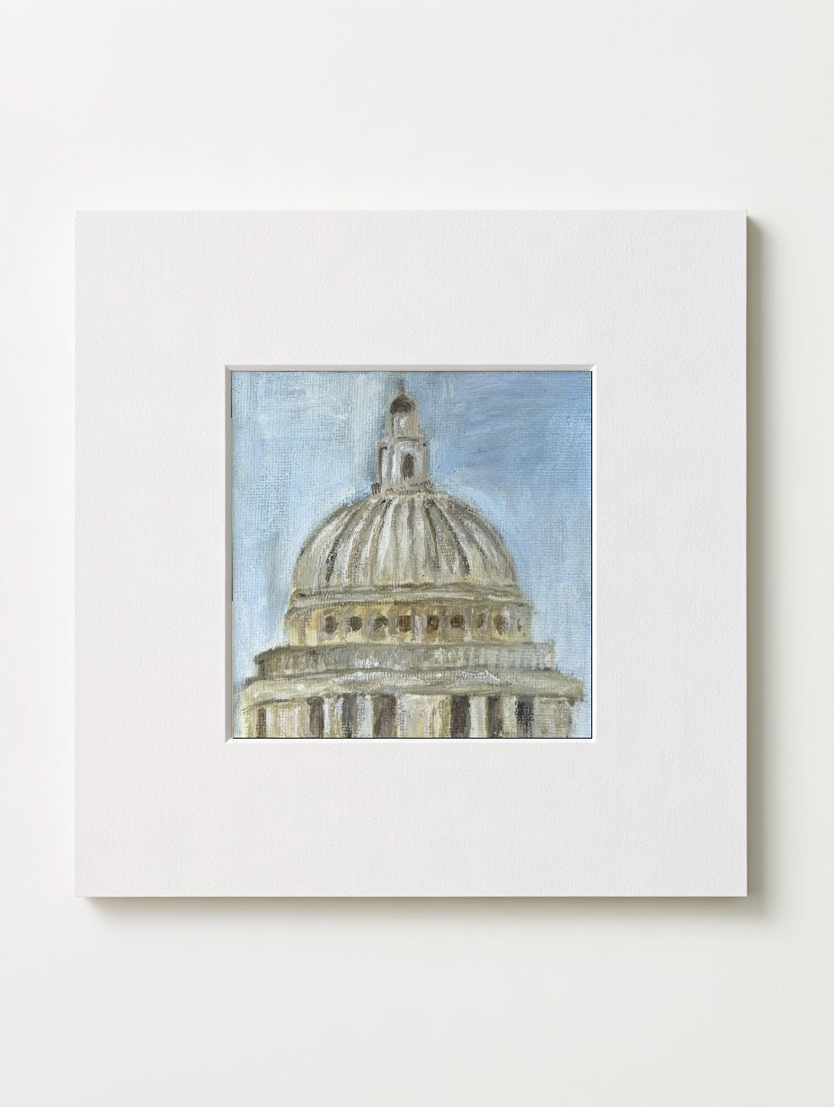 St Paul's Cathedral mounted mini art print in a white card mount
