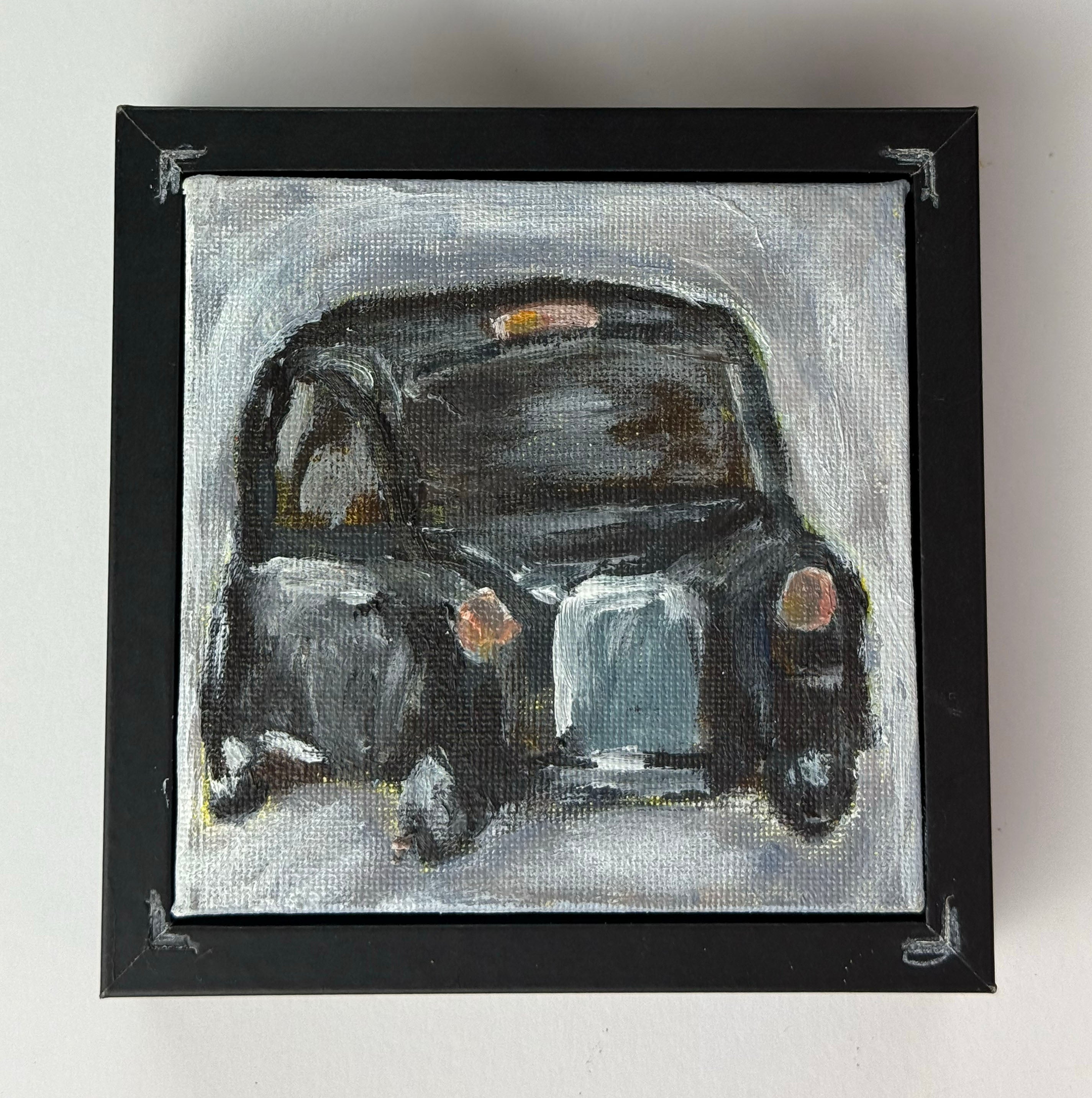 01/40  Black Cab, Acrylics on Canvas Framed - Preorder Now