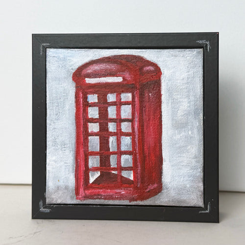 04/ 40  The Red Telephone Box, Acrylics on Canvas Framed
