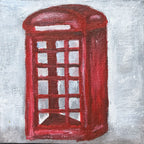 Red Telephone Box – hand-painted London painting by London artist Hua Jing Li