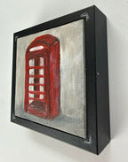 02/ 40  The Red Telephone Box, Acrylics on Canvas Framed - Preorder Now