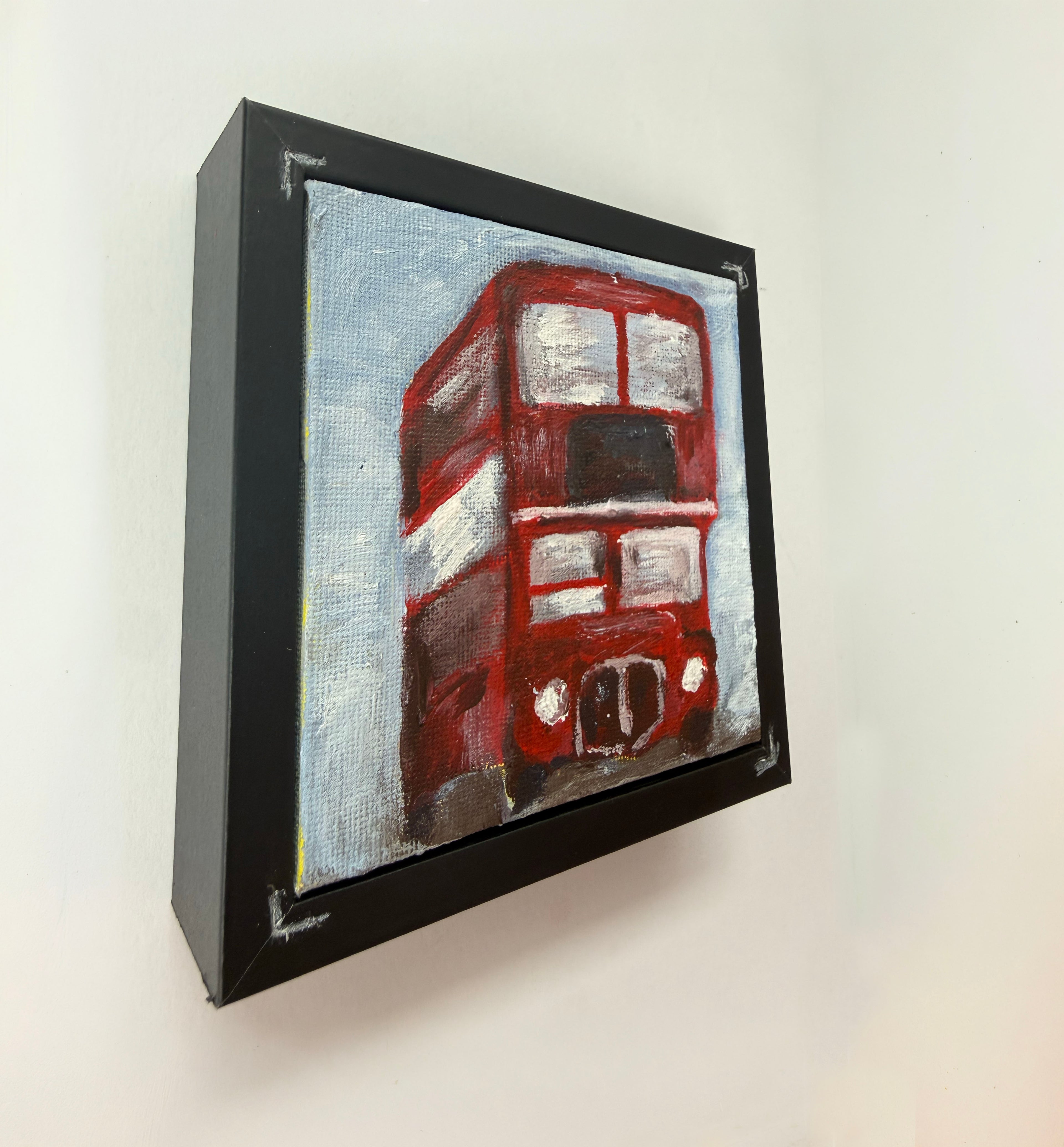 05/40 Red Bus, Acrylics on Canvas Framed - Preorder Now