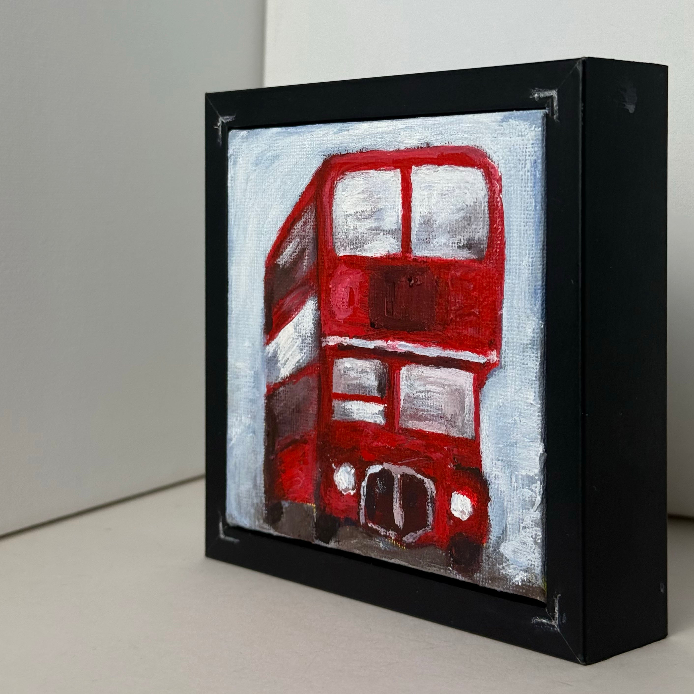 05/40 Red Bus, Acrylics on Canvas Frame