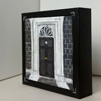 Side view of the framed 10 Downing Street hand-painted London painting, showing frame depth
