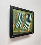 08/40 Hyde Park Deck Chairs, Acrylics on Canvas Framed - Preorder Now