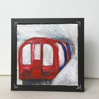 London Underground Tube hand-painted London painting in its black floating frame