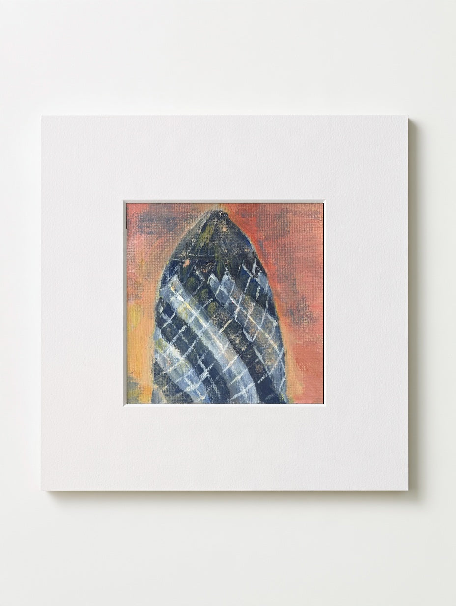 The Gherkin mounted mini art print in a white card mount