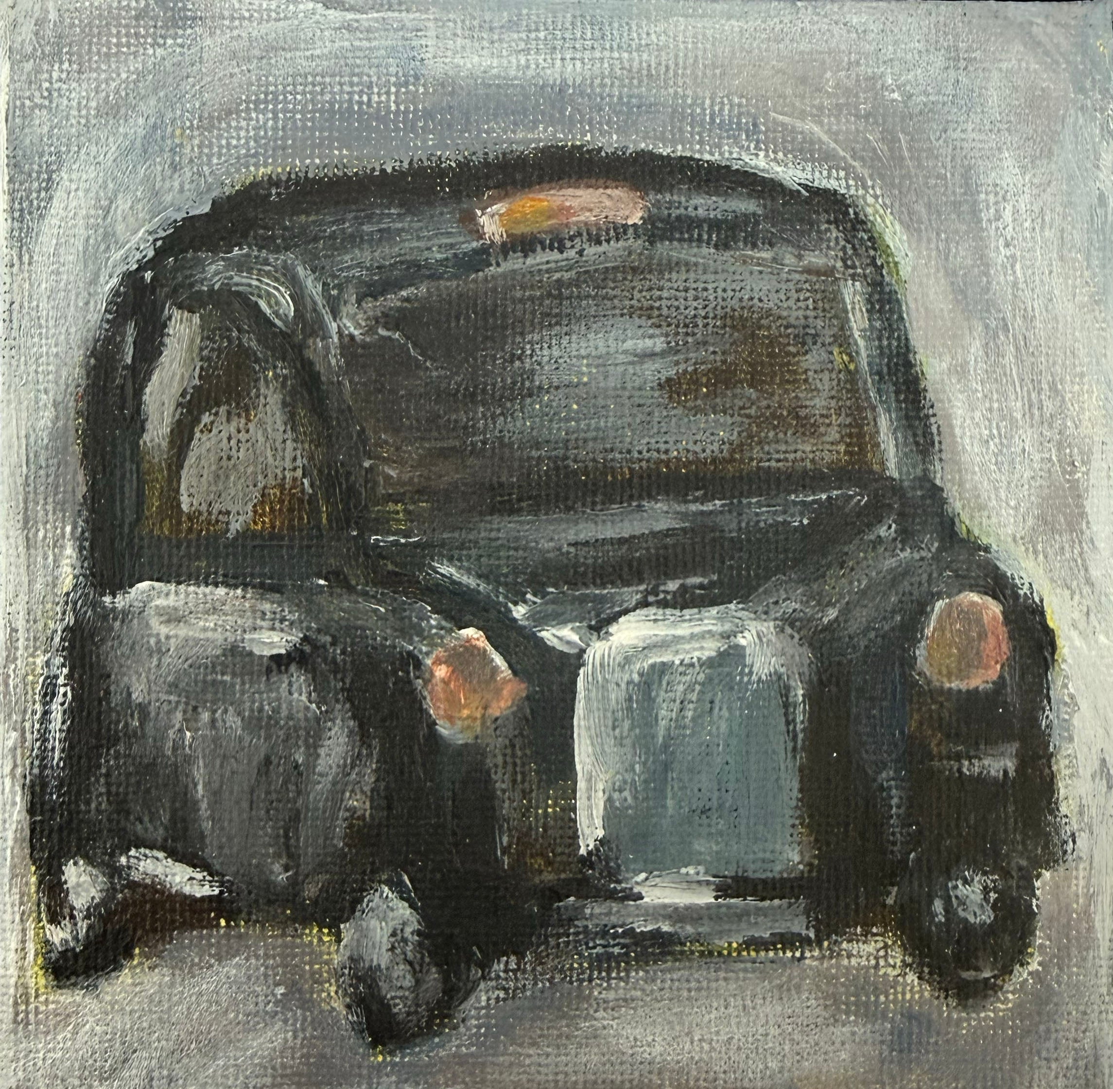 01/40  Black Cab, Acrylics on Canvas Framed - Preorder Now