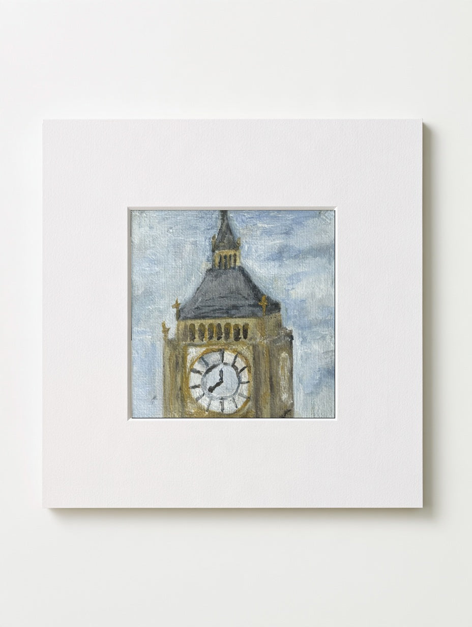 Big Ben mounted mini art print in a white card mount