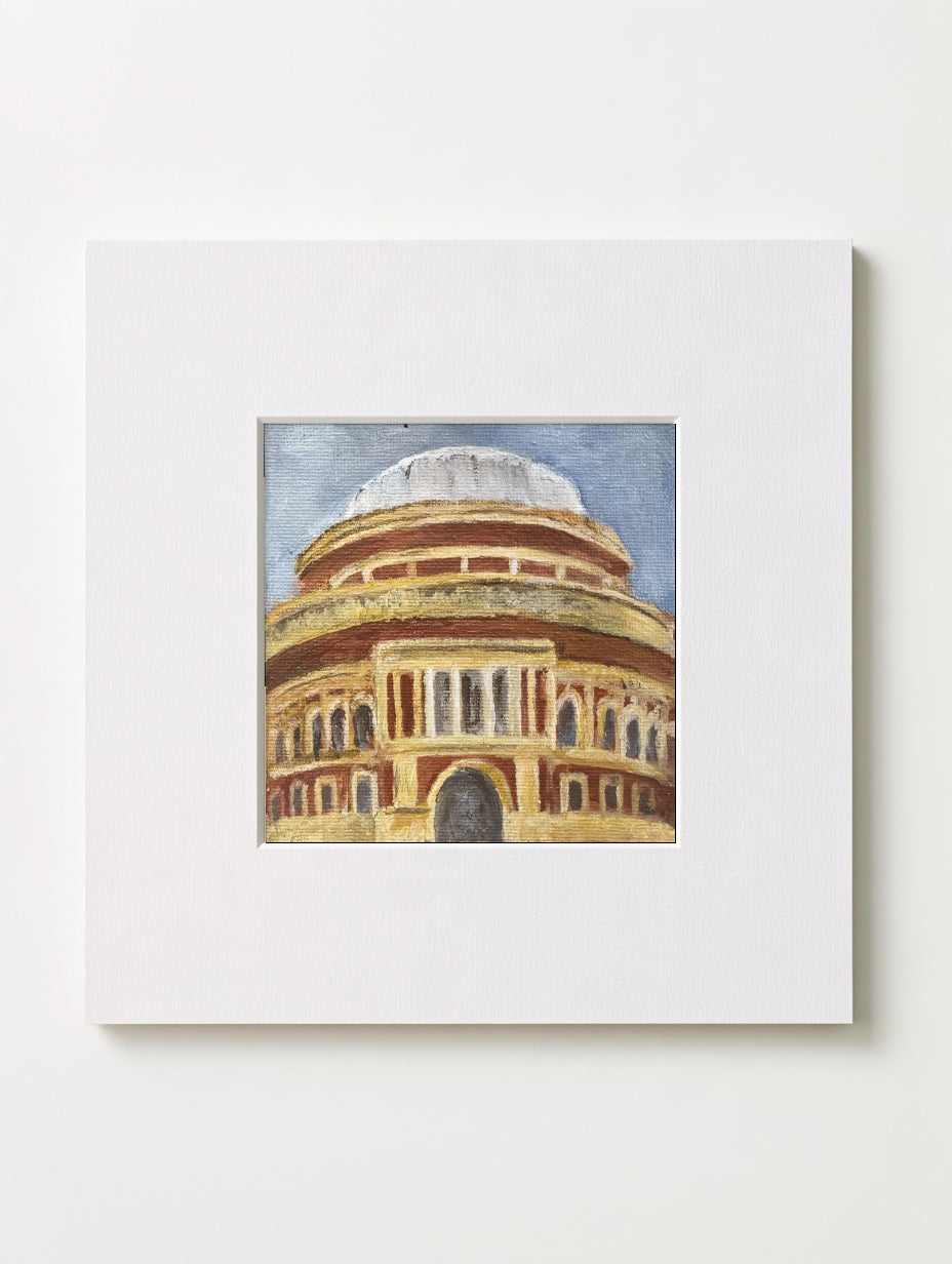 Royal Albert Hall mounted mini art print in a white card mount