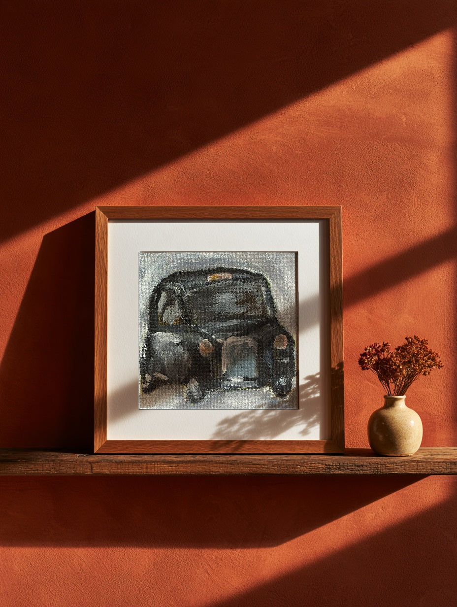 Black Cab Mini Print, 15cm x 15cm