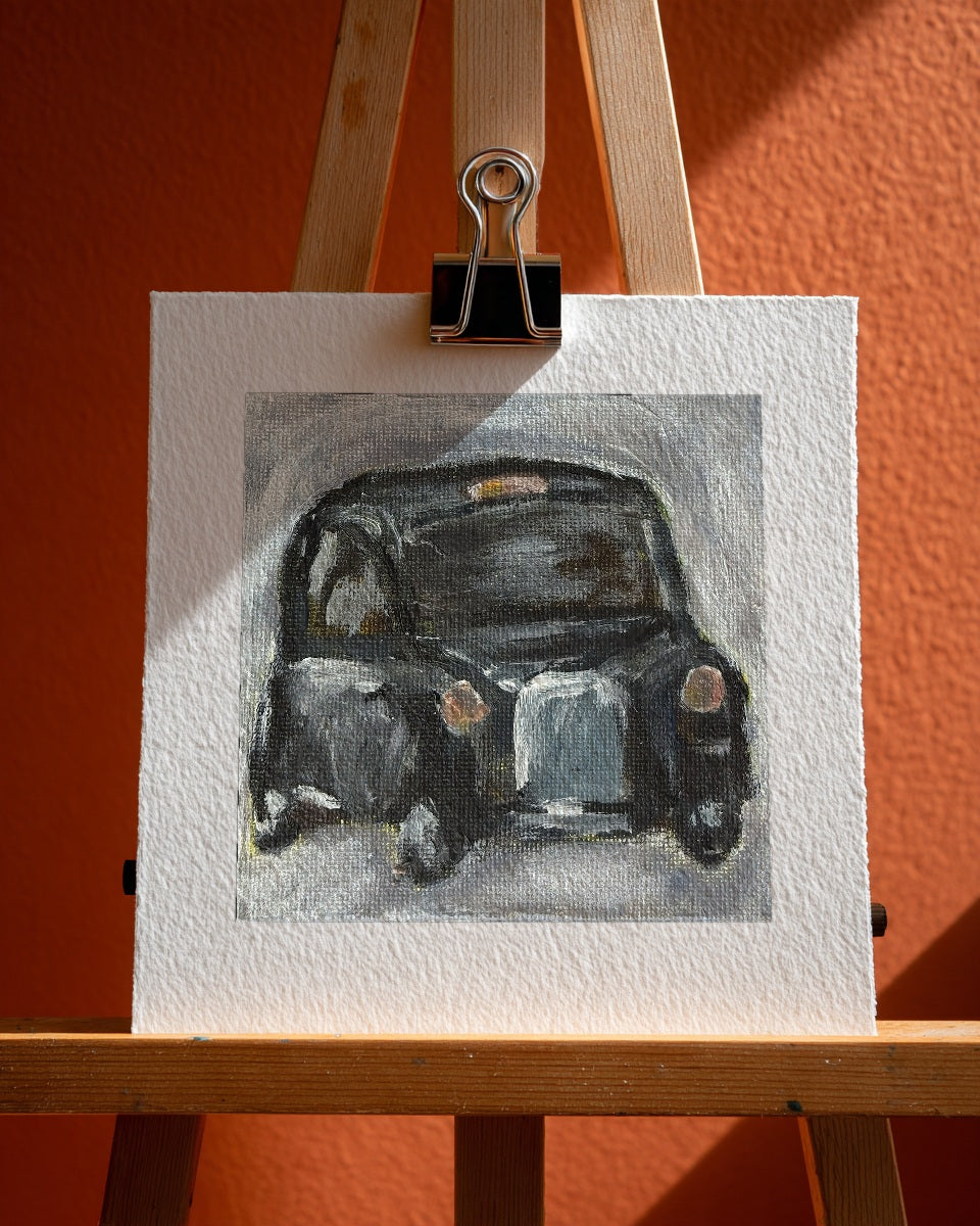 Black Cab Mini Print, 15cm x 15cm