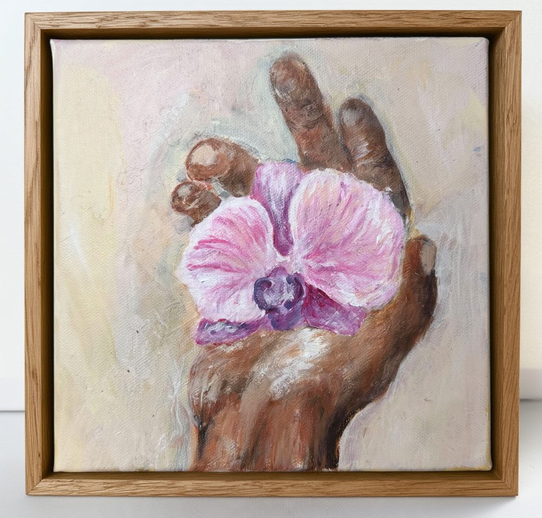 Cherish Original Painting – Acrylic on Canvas, 20 x 20 cm