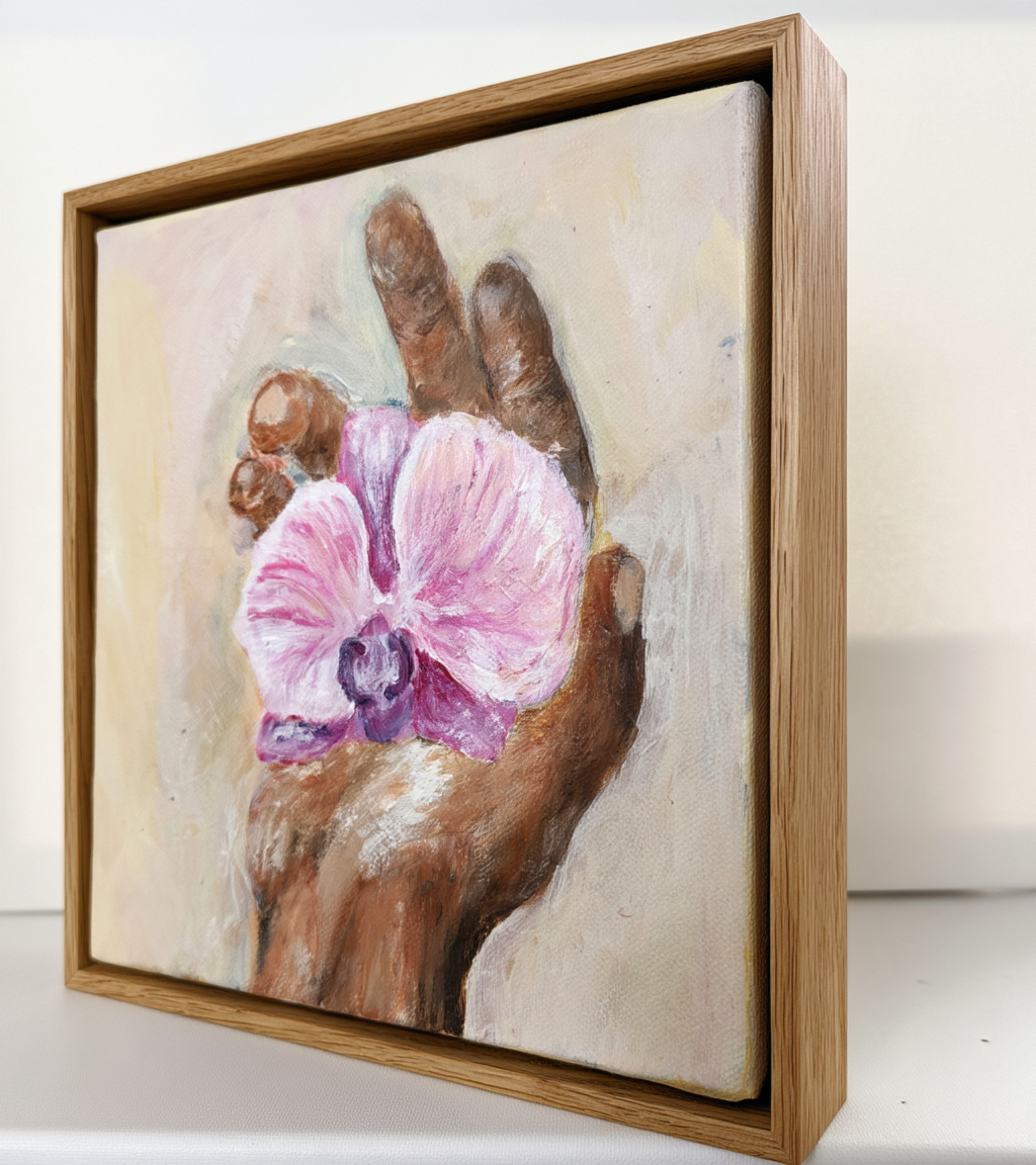 Cherish Original Painting – Acrylic on Canvas, 20 x 20 cm