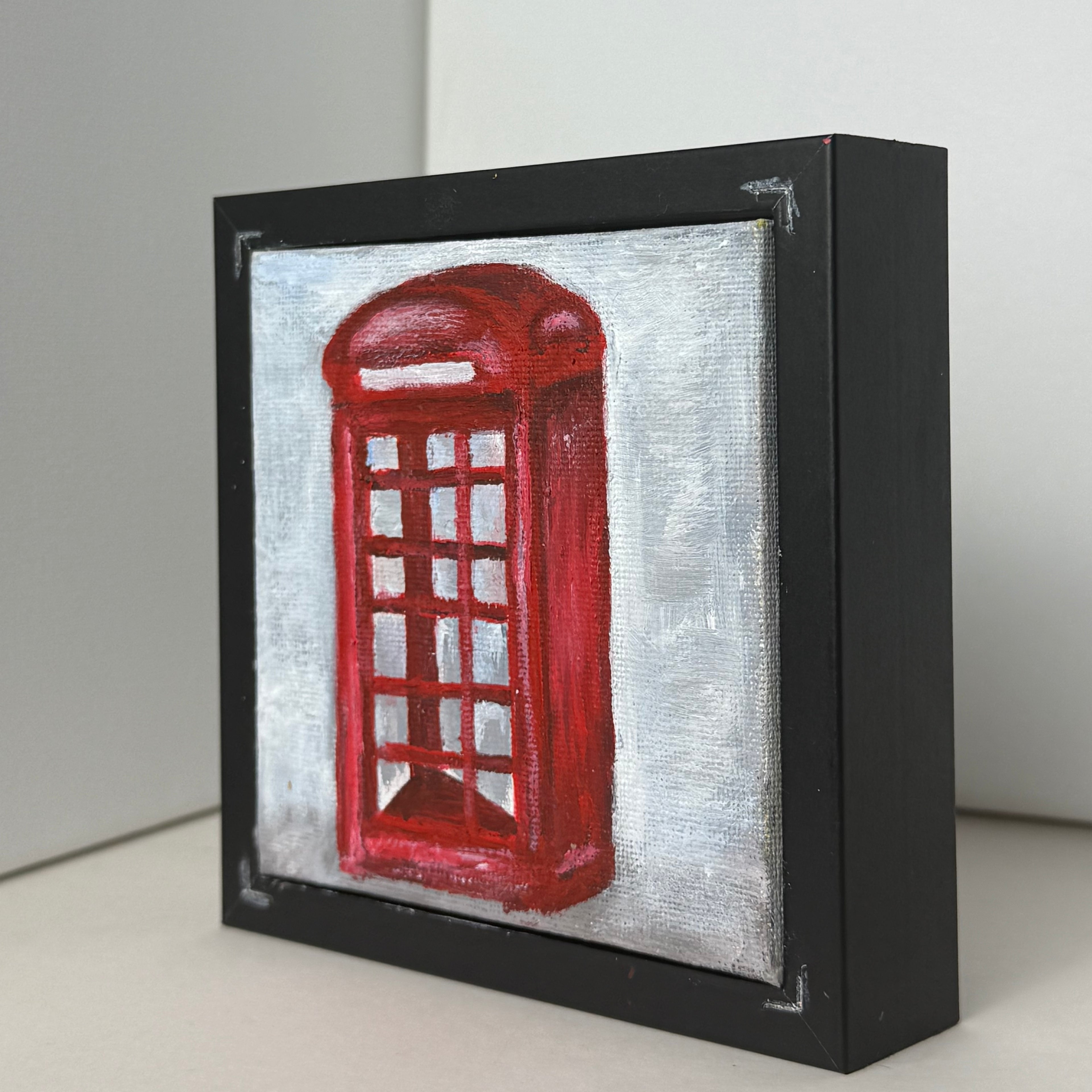 04/ 40  The Red Telephone Box, Acrylics on Canvas Framed