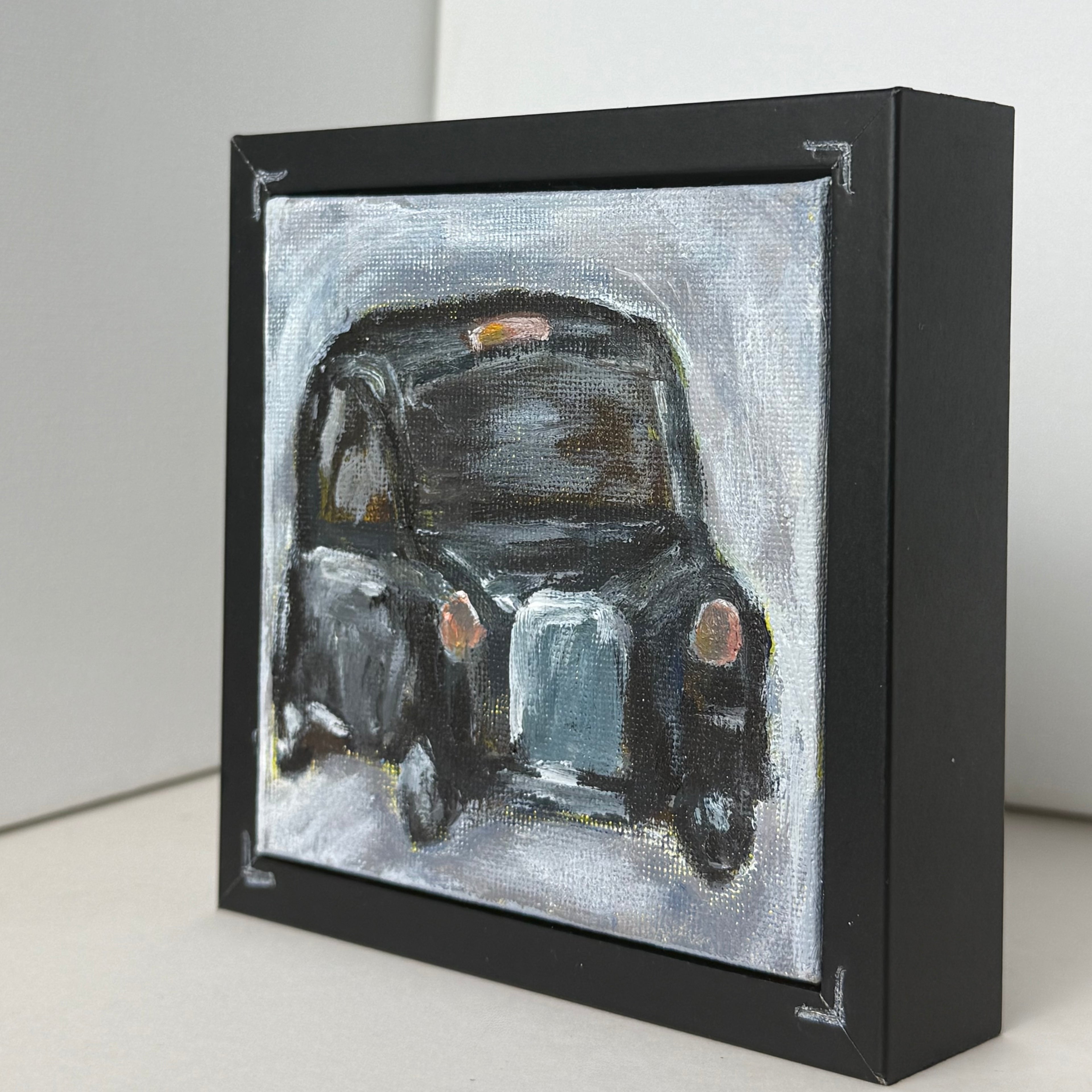 03/40  Black Cab, Acrylics on Canvas Framed