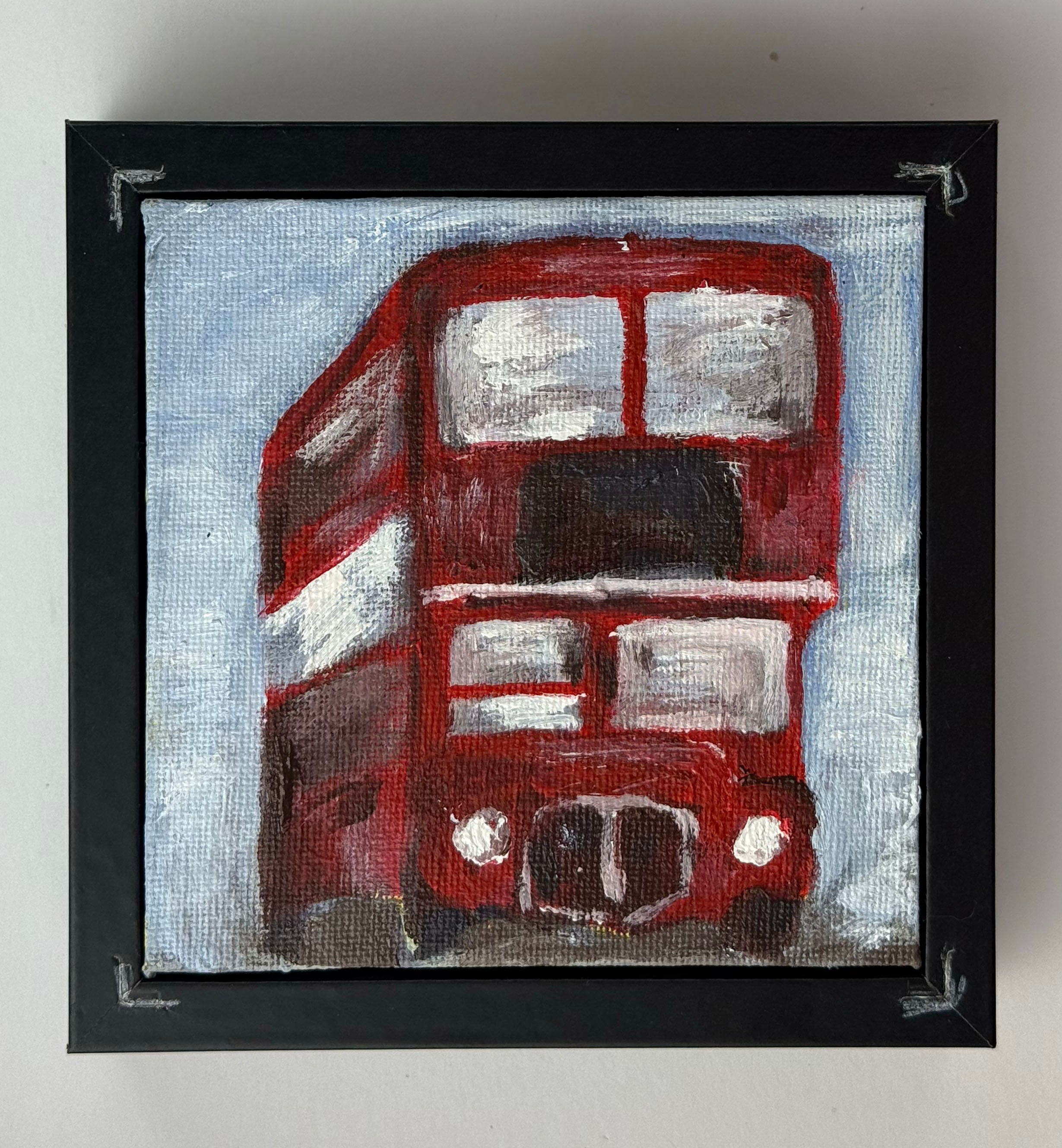 05/40 Red Bus, Acrylics on Canvas Framed - Preorder Now
