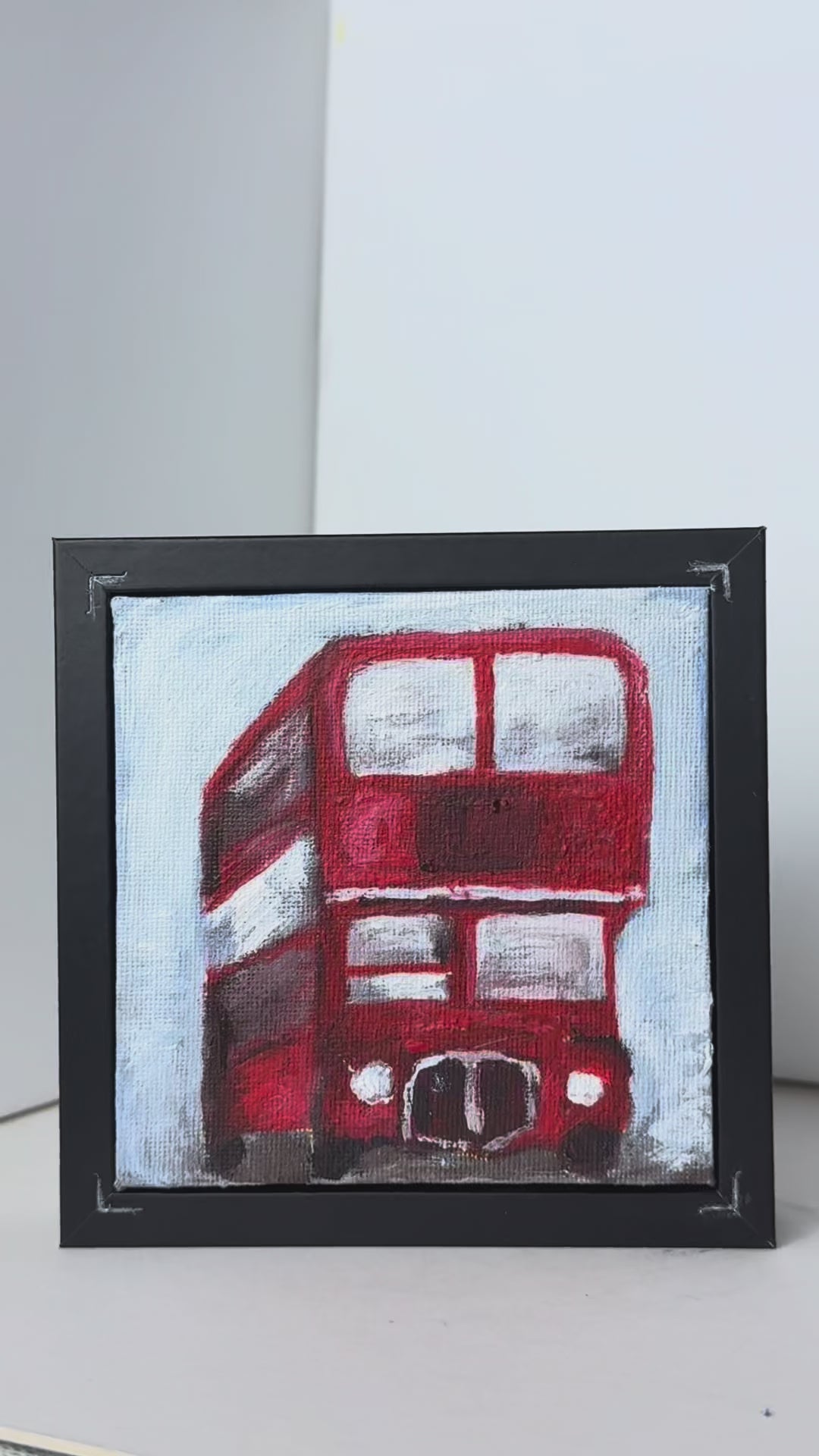05/40 Red Bus, Acrylics on Canvas Frame