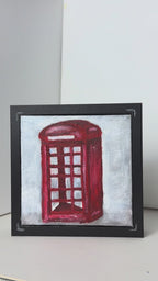 Video of the Red Telephone Box hand-painted London painting by London artist Hua Jing Li