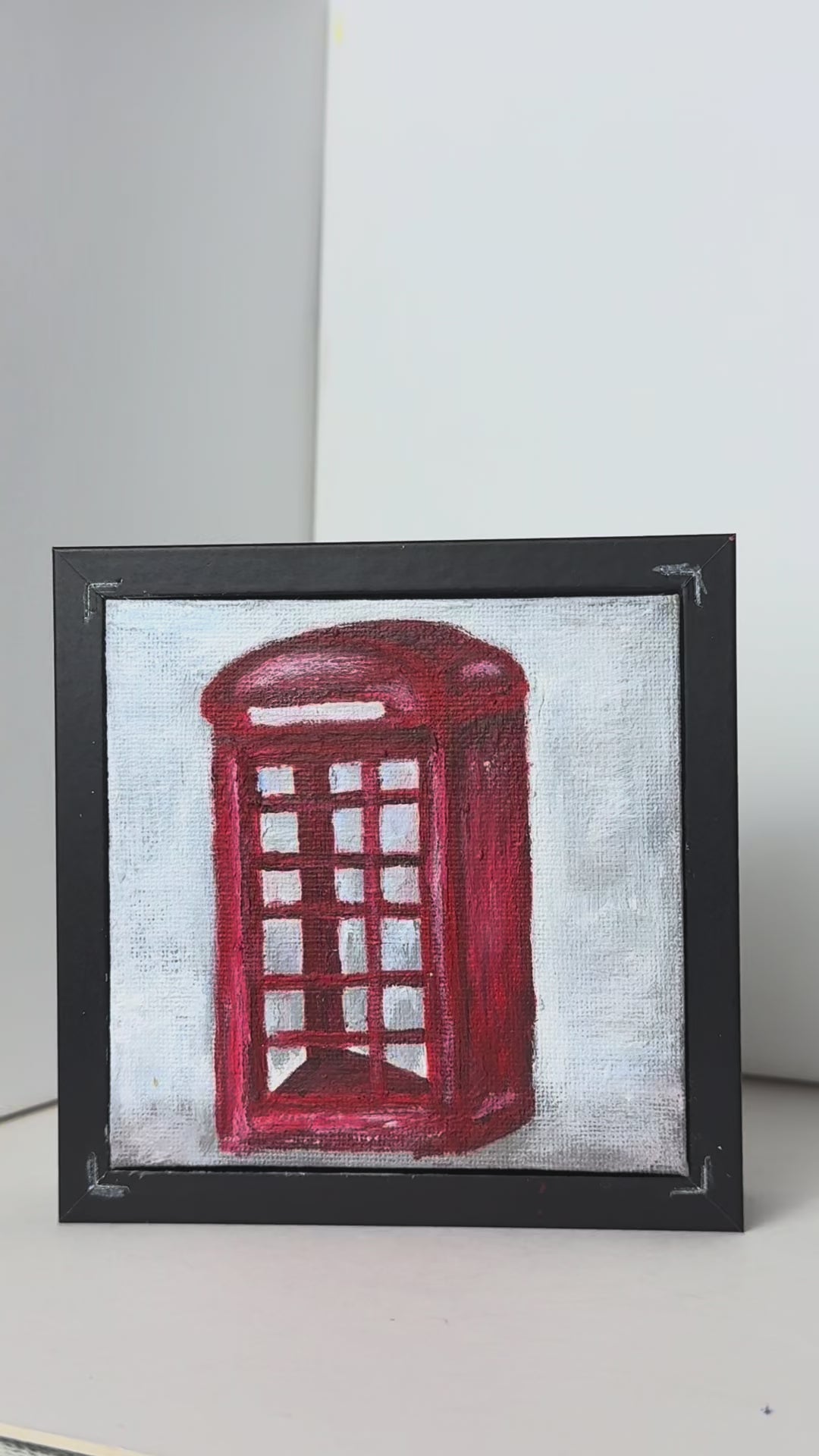 04/ 40  The Red Telephone Box, Acrylics on Canvas Framed