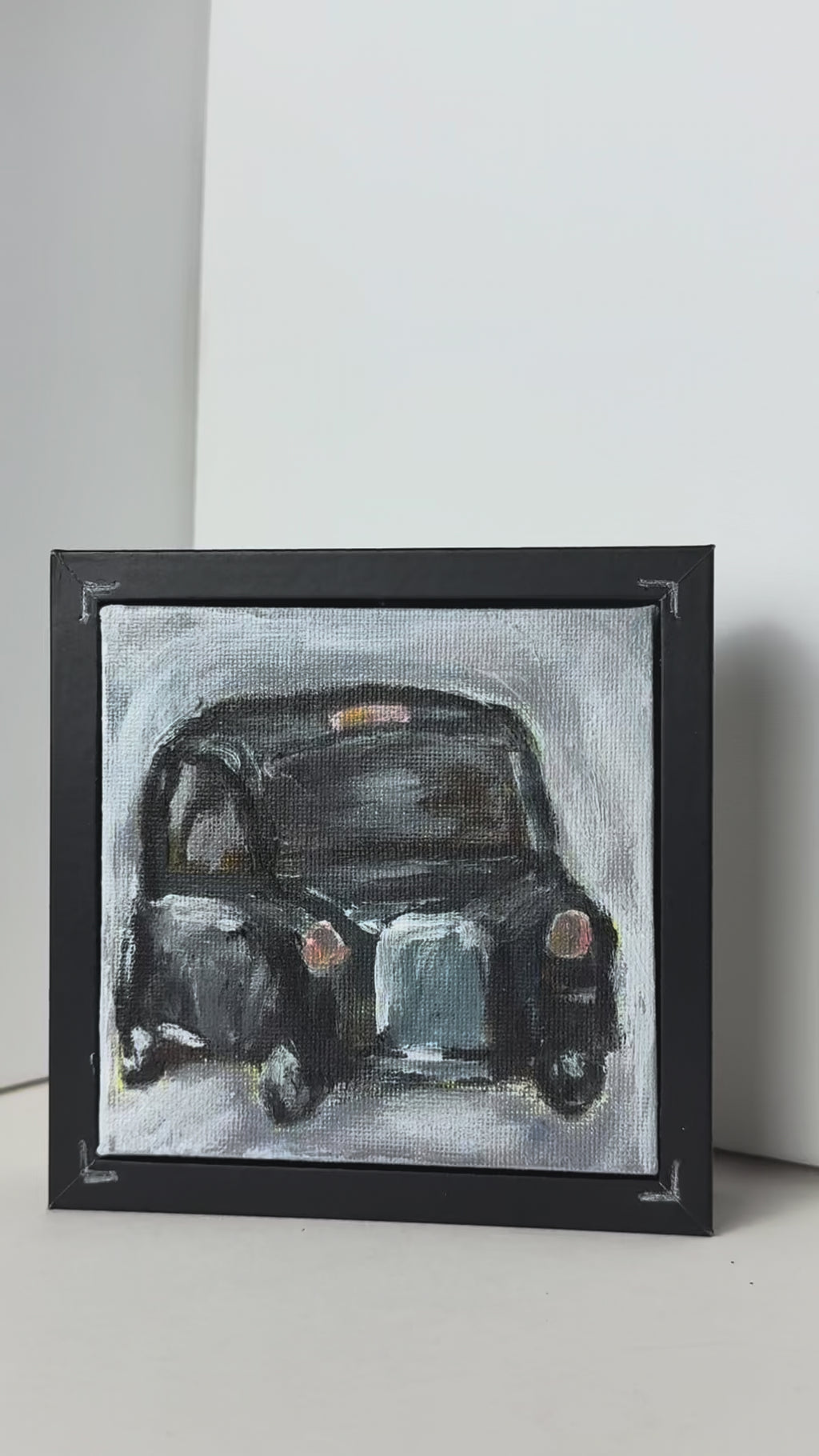 Video of the Black Cab hand-painted London painting by London artist Hua Jing Li