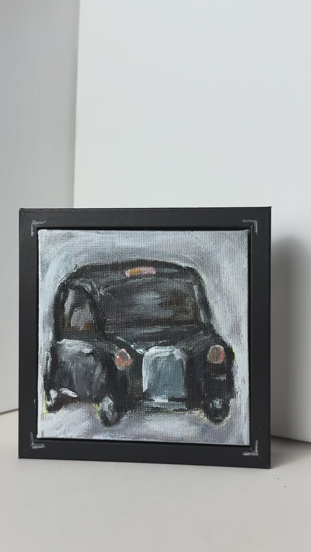 03/40  Black Cab, Acrylics on Canvas Framed