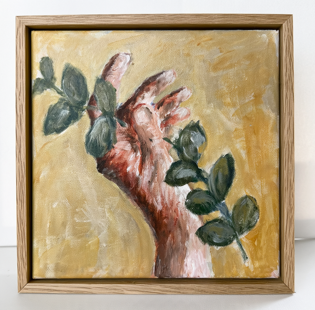 Embrace Original Painting – Acrylic on Canvas, 20 x 20 cm